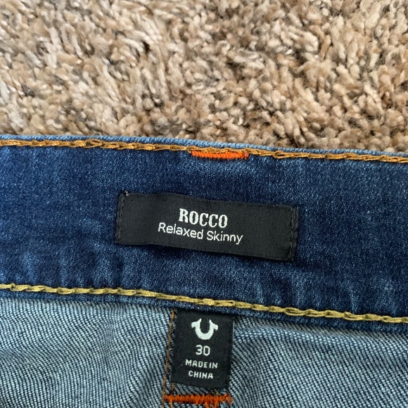 True Religion Rocco Relaxed Skinny Jeans Sz.30 Mid Rise Dark Medium Wash Denim - Picture 4 of 12